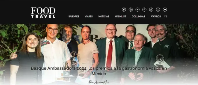 Cádiz reconocido como Basque Ambassador por Food & Travel